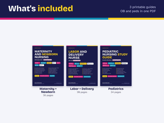 Maternity, Labor and Delivery and Pediatric Nursing Bundle PDF | OB and Peds Study Guides | Fetal Monitoring, Newborn | NCLEX Review