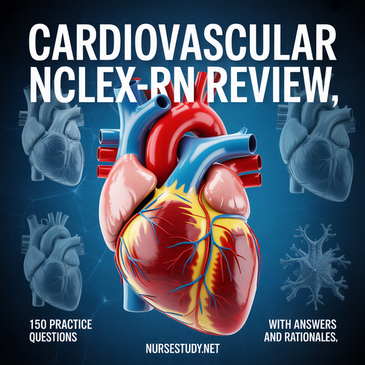 Cardiovascular NCLEX-RN Review | 150 Practice Questions with Answers & Rationales | NurseStudy Digital Study Guide for Exam Prep