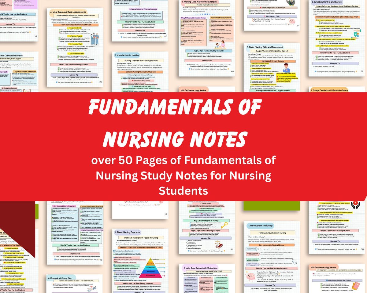 Since Notes/study Guid Fundamentals of Nursing Study Guide | 2025 Edition | 55 Pages of Essen ...