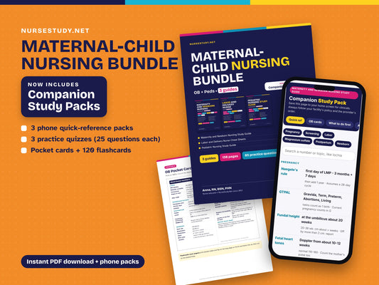Maternity, Labor and Delivery and Pediatric Nursing Bundle PDF | OB and Peds Study Guides | Fetal Monitoring, Newborn | NCLEX Review