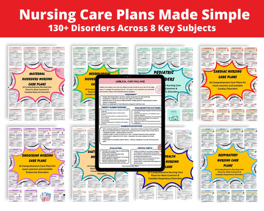 Nursing Care Plans Bundle  130+ Printable Nursing Student Study Guides  NCLEX Prep, Nursing Notes, Care Plan Templates (Digital PDF)