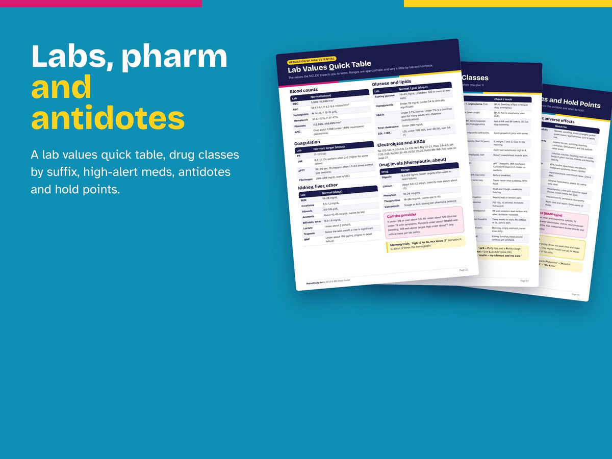 NCLEX-RN Study Guide PDF | Registered Nurse Exam Review | Prioritization, Delegation, Labs, Pharm | Next Gen Practice Questions | Printable