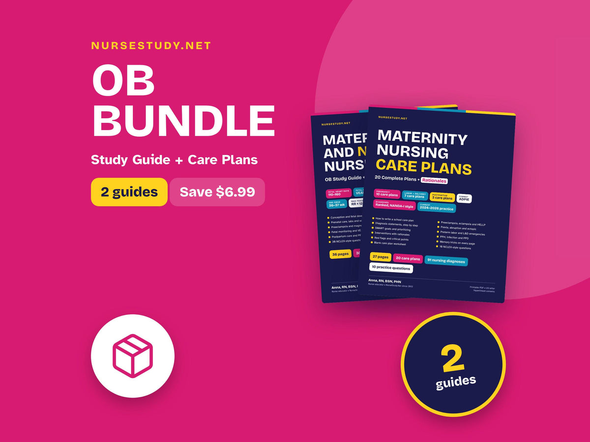 Maternity Nursing Bundle PDF | Maternity and Newborn Nursing Study Guide + Maternity Nursing Care Plans | NCLEX Study Gu