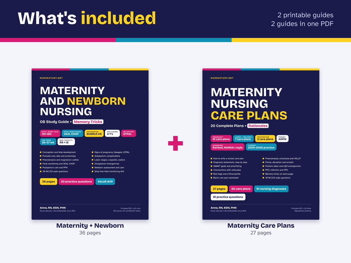 Maternity Nursing Bundle PDF | Maternity and Newborn Nursing Study Guide + Maternity Nursing Care Plans | NCLEX Study Guide | Hyperlinked
