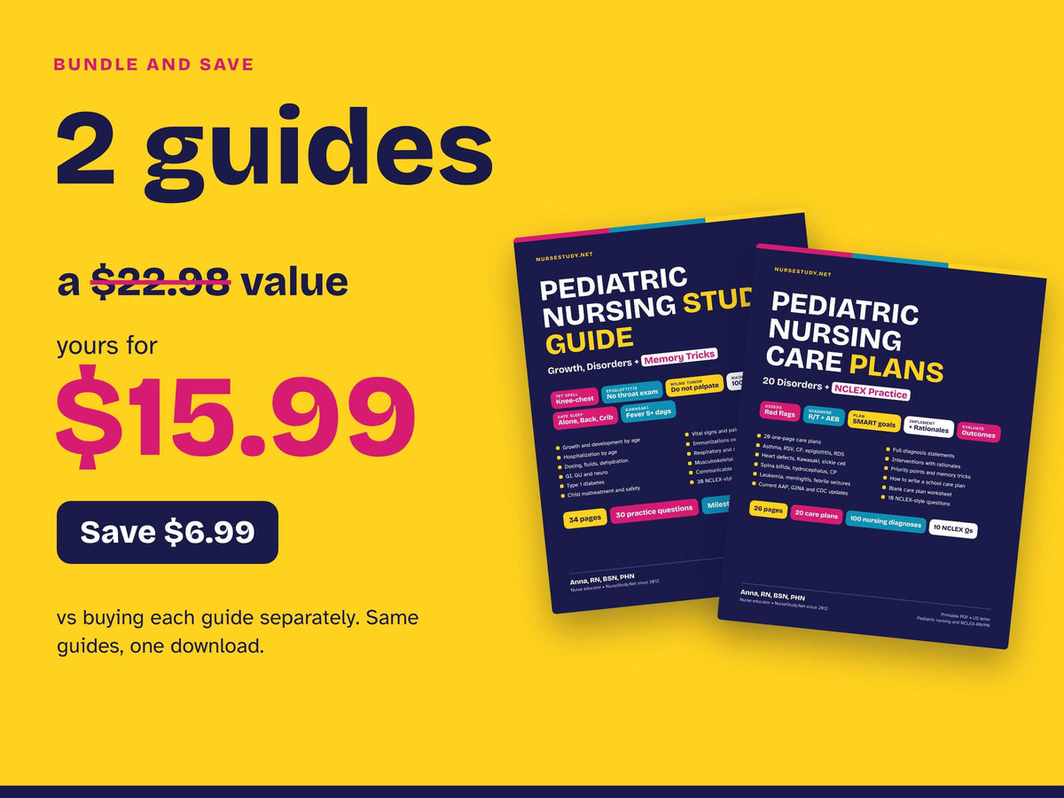Pediatric Nursing Bundle PDF | Pediatric Nursing Study Guide + Pediatric Nursing Care Plans | NCLEX Study Guide | Hyperlinked Printable