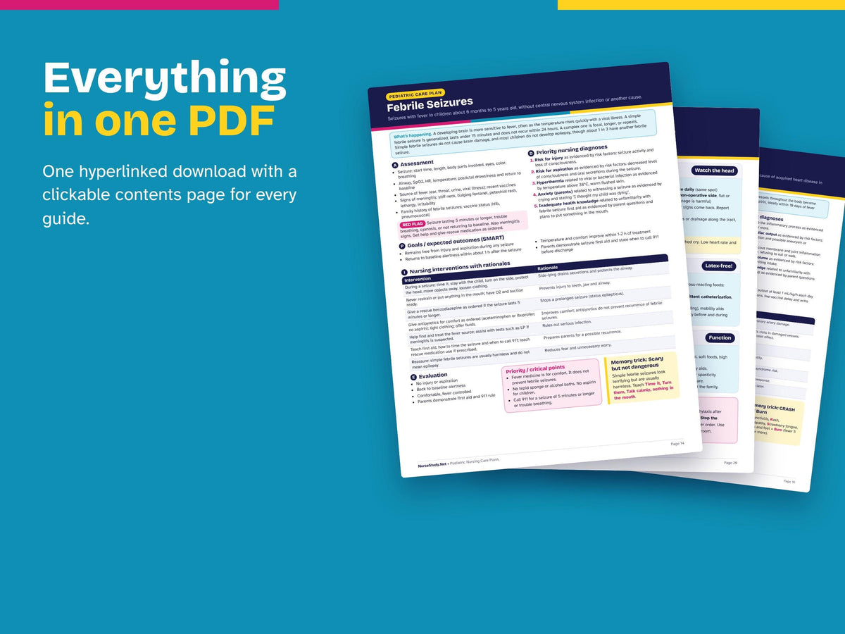 Pediatric Nursing Bundle PDF | Pediatric Nursing Study Guide + Pediatric Nursing Care Plans | NCLEX Study Guide | Hyperlinked Printable