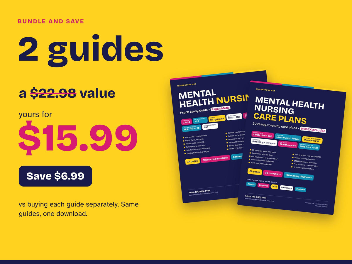 Mental Health Nursing Bundle PDF | Mental Health Nursing Study Guide + Mental Health Nursing Care Plans | NCLEX Study Guide | Hyperlinked