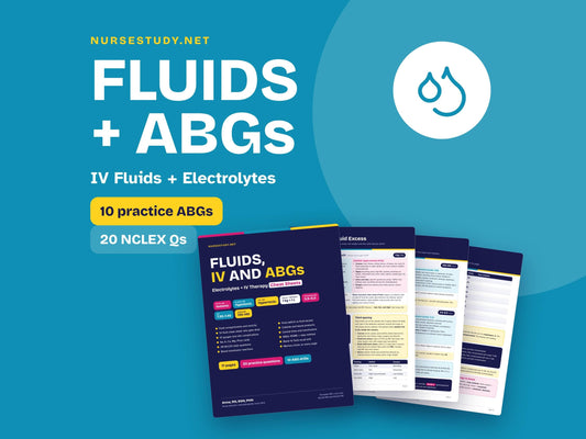 Fluids and Electrolytes Cheat Sheets | IV Fluids, ABG Practice, Acid Base | Nursing School Study Guide | NCLEX Review Pr