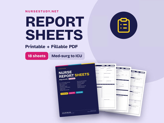Nurse Report Sheet Bundle | Fillable PDF Nursing Brain Sheet | Med Surg, ICU, Tele, ER, L&D Report Sheets | 1-6 Patients