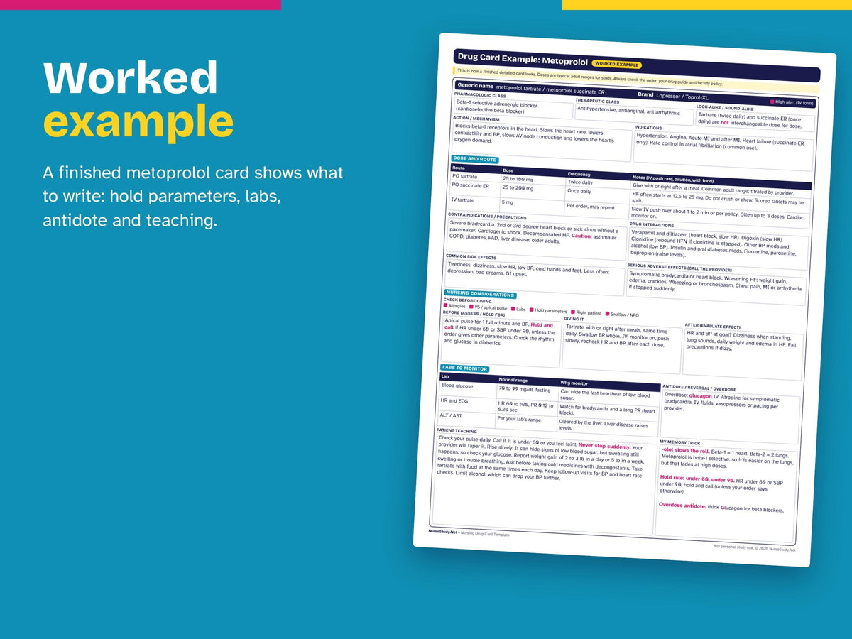 Nursing Drug Card Template | Fillable PDF Drug Cards | Pharmacology Study Guide | Nursing Student Printable | NCLEX Med Cards