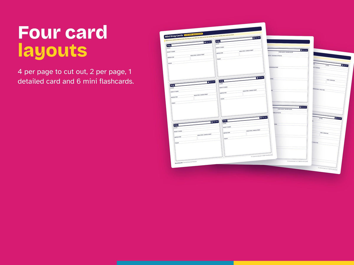 Nursing Drug Card Template | Fillable PDF Drug Cards | Pharmacology Study Guide | Nursing Student Printable | NCLEX Med Cards