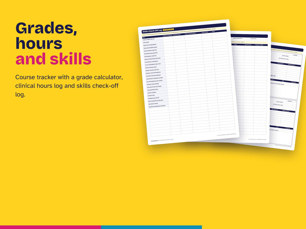 Nursing Student Clinical Binder | Semester Planner Printable | Fillable PDF Nursing School Planner | Clinical Prep Sheets