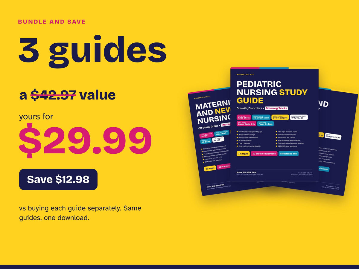 Maternity, Labor and Delivery and Pediatric Nursing Bundle PDF | OB and Peds Study Guides | Fetal Monitoring, Newborn | NCLEX Review
