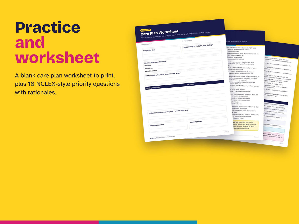 Respiratory Nursing Care Plans PDF | 14 Lung Disorder Care Plans | Nursing Diagnosis, Interventions, Rationales | NCLEX Study Guide