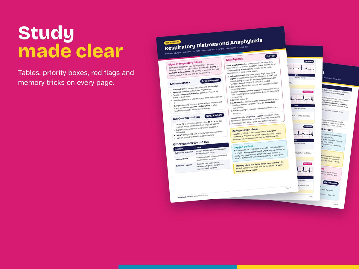 ER Nurse Bundle PDF | Emergency Nursing, Triage, Cardiac EKG, Critical Care Drips, Lab Values | Hyperlinked Nursing Cheat Sheets Printable