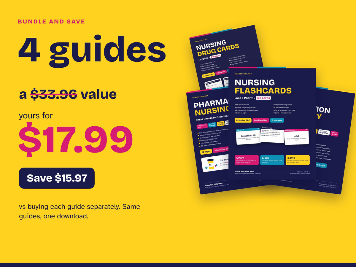 Pharmacology and Dosage Calc Bundle PDF | Nursing Pharm Cheat Sheets, Med Math Workbook, Flashcards, Drug Cards | Printable
