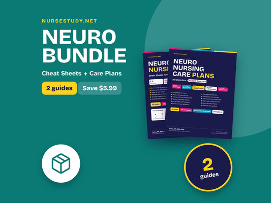 Neuro Nursing Bundle PDF | Neuro Nursing Cheat Sheets + Neuro Nursing Care Plans | NCLEX Study Guide | Hyperlinked Print