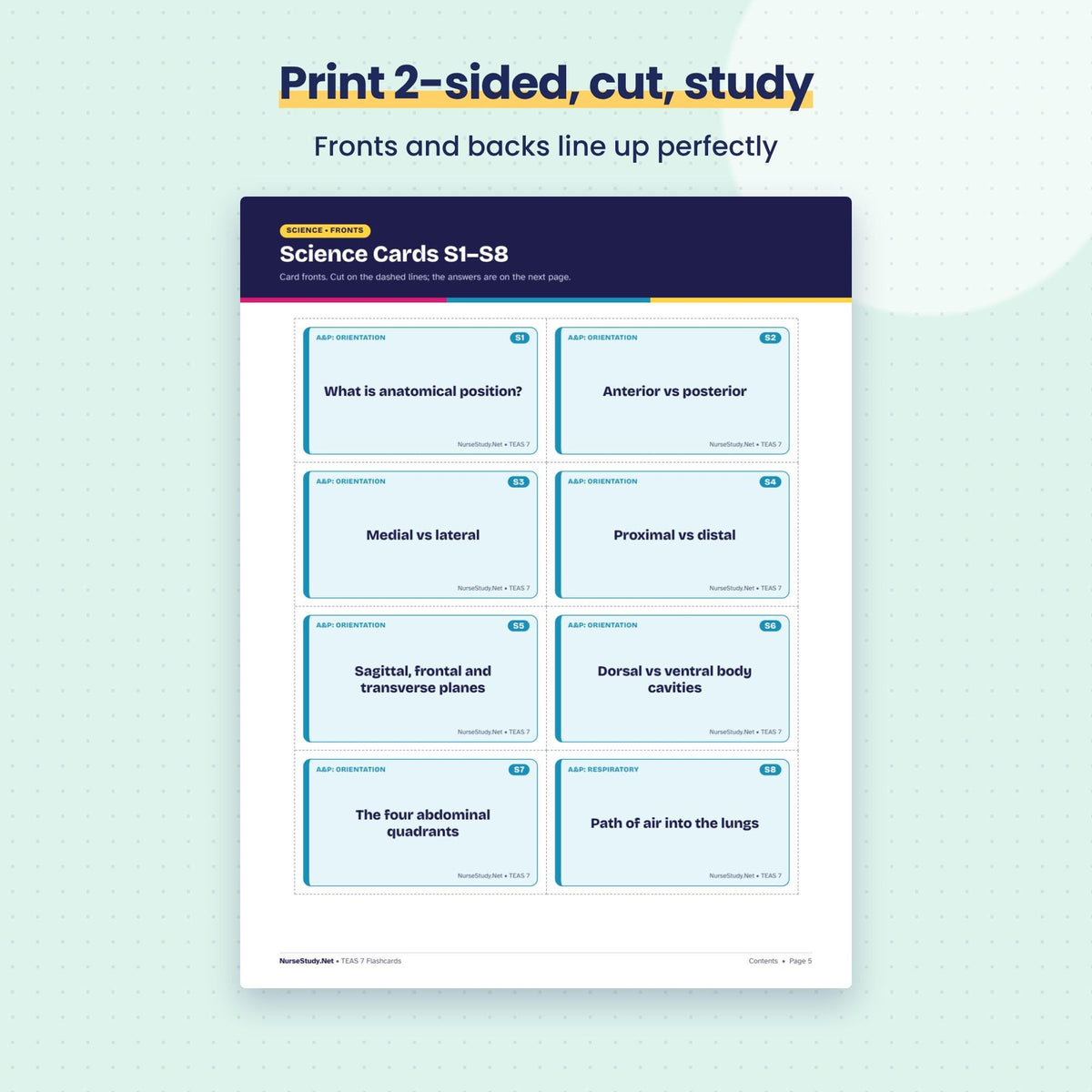 Printable flashcards