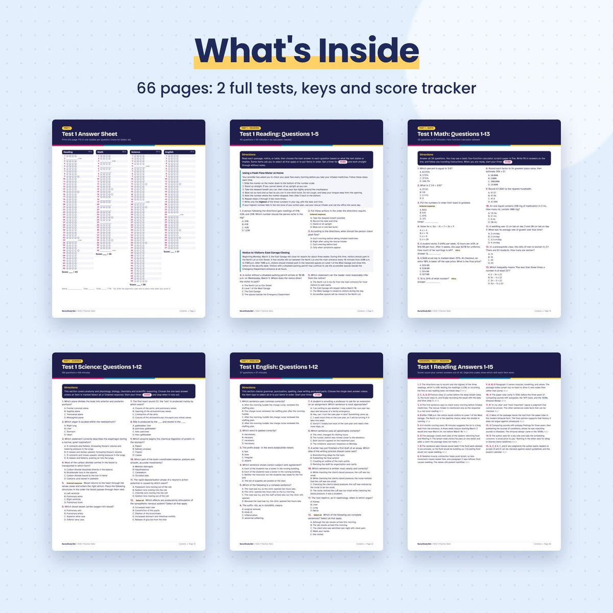 What's inside the TEAS 7 Practice Tests