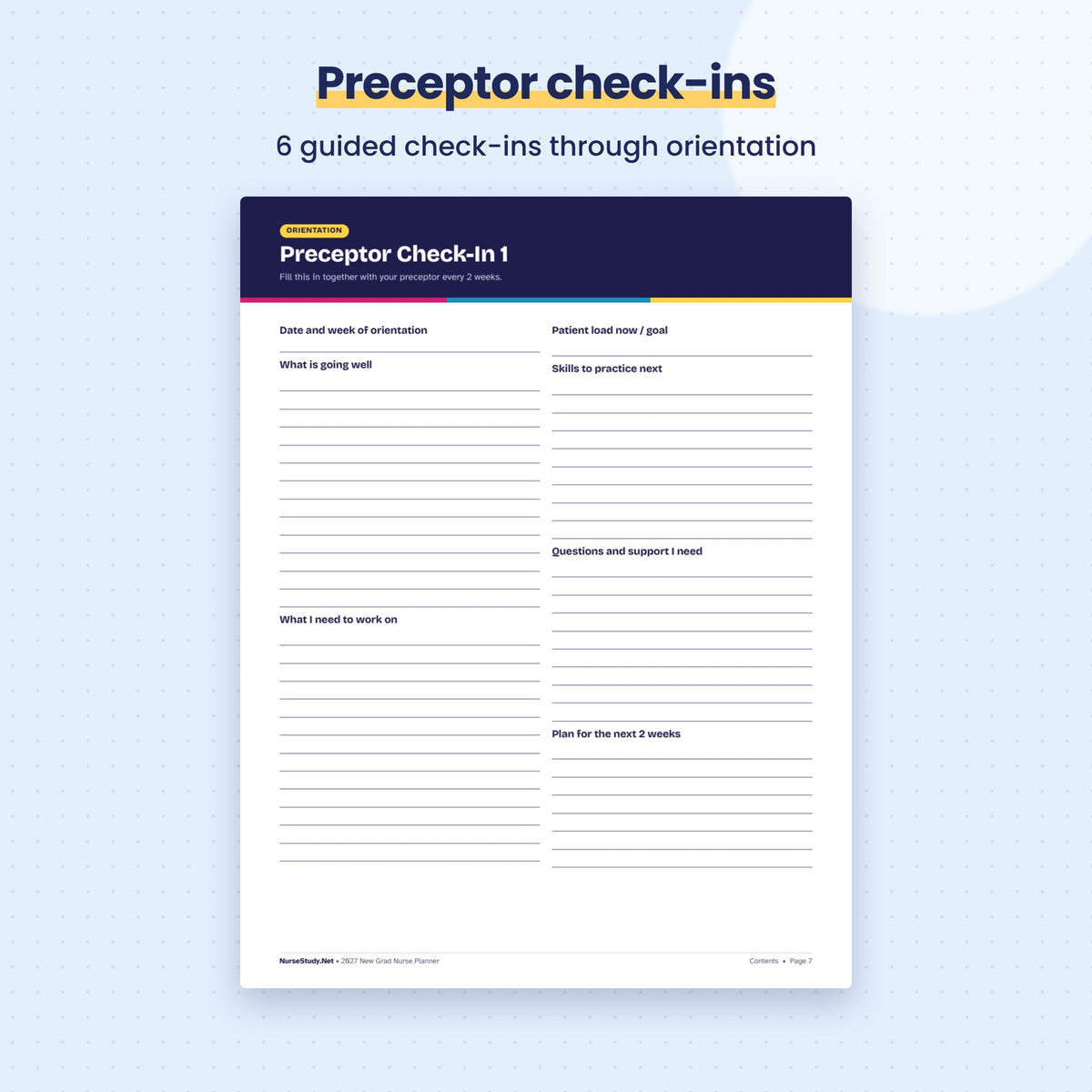 2027 New Grad Nurse Planner | Hyperlinked Digital and Printable PDF | Orientation Tracker, Shift Report Sheets, CE Log | GoodNotes