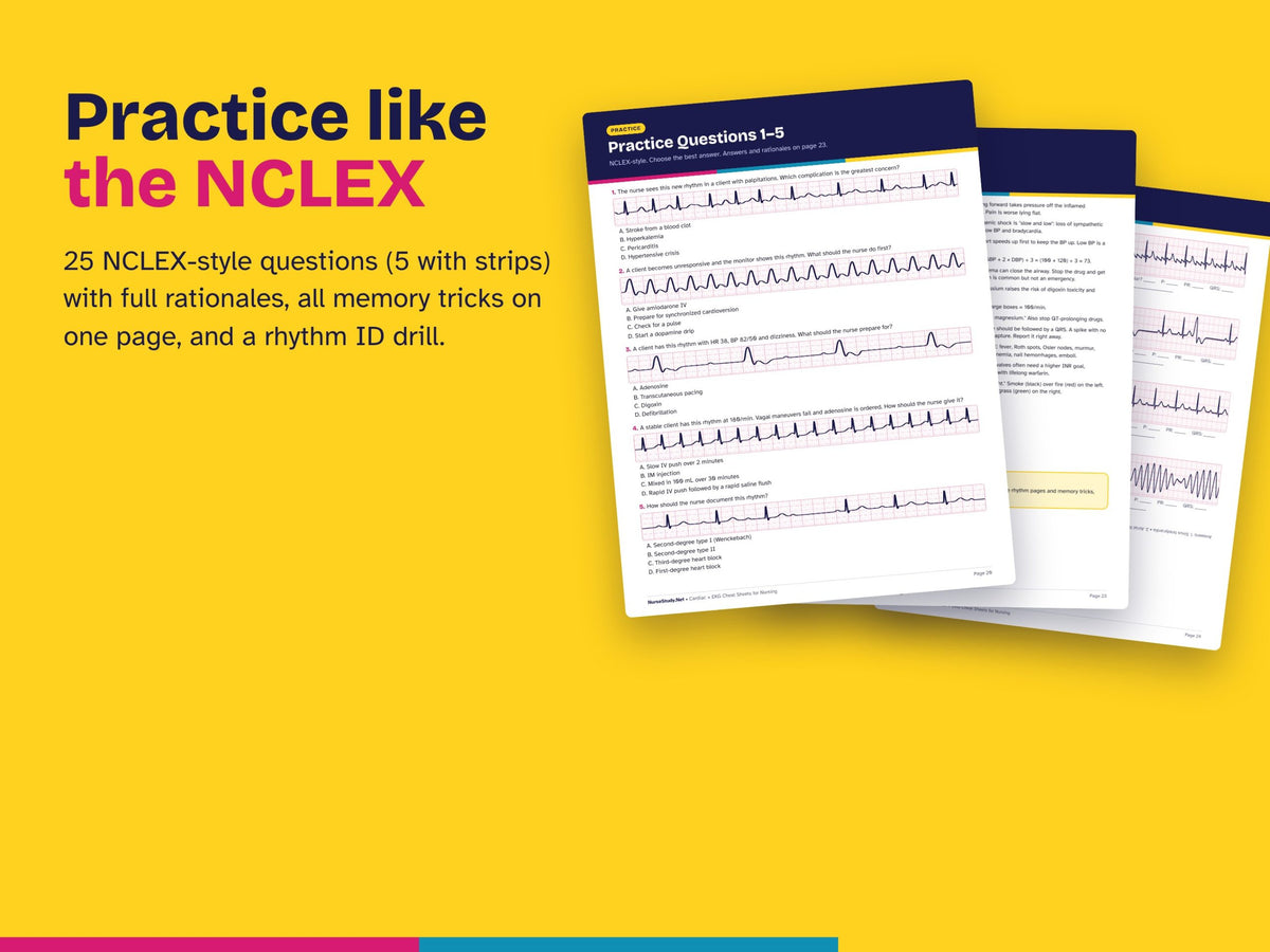 NCLEX practice questions with strips